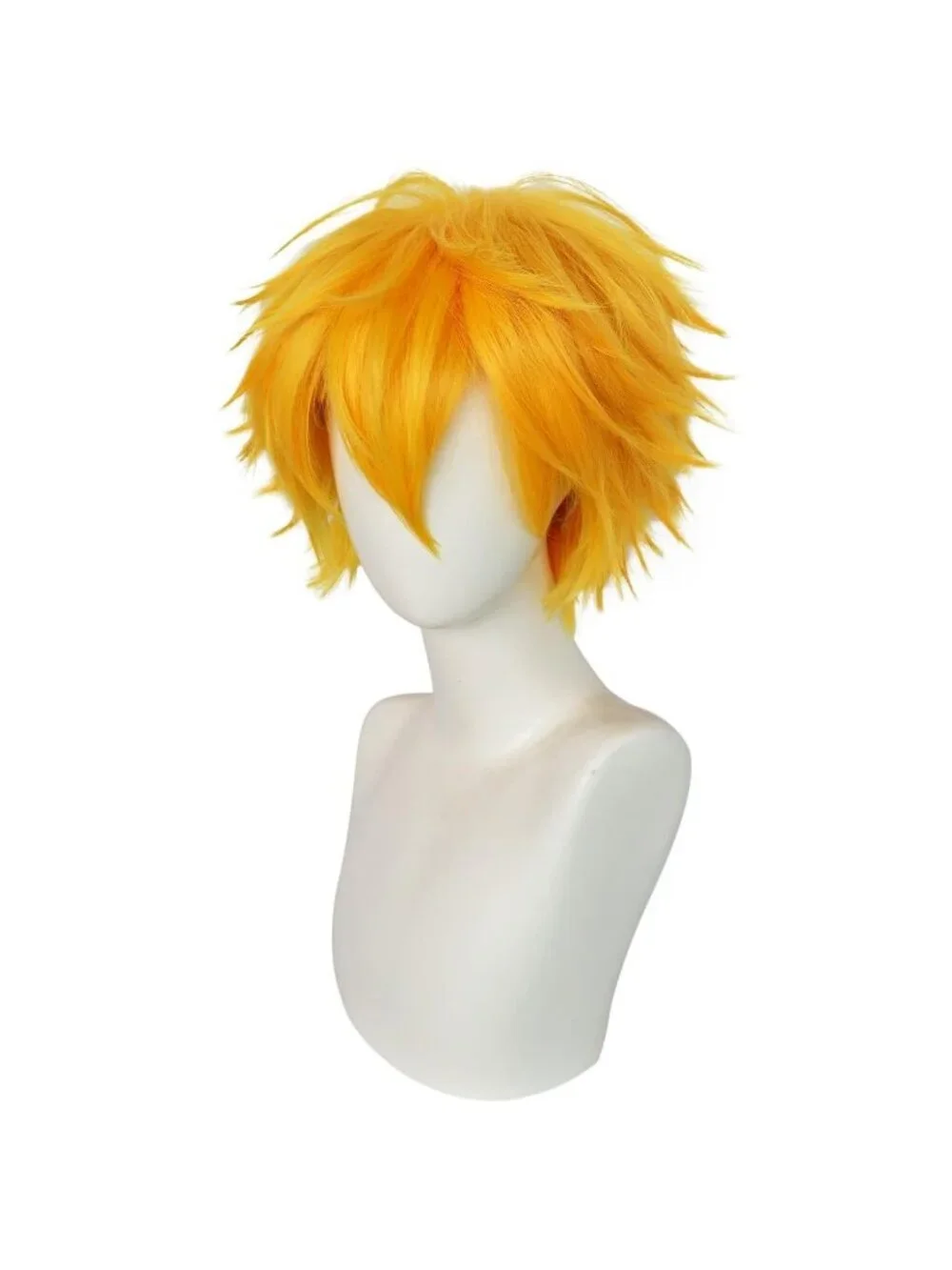 Men's Light Yellow Synthetic Fiber Short Blonde Golden Cosplay Modern Wigs